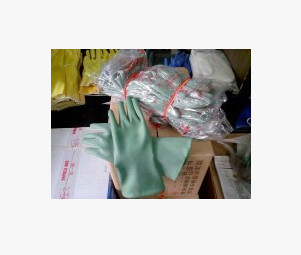 广州市第十一橡胶厂 双一牌 绿色丁基尼龙耐酸碱手套 批发经销