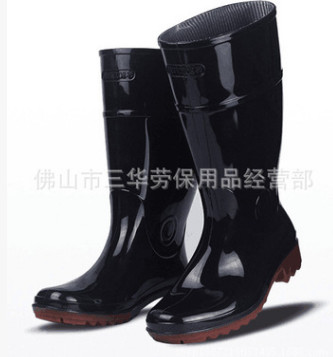 广州金橡 黑色男款010（503）高筒耐酸碱防滑雨鞋水鞋代理批发图3
