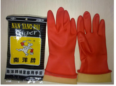 南洋牌红色精装家用精装乳胶手套 加厚橡胶 家用手套工业耐酸碱
