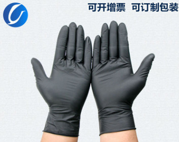 低价直销一次性麻面蓝色 黑色丁腈手套AA级耐酸碱食品厂实验室用图3