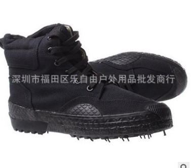 正品3554作训鞋黑色高帮解放鞋男军鞋高腰男迷彩军胶鞋帆布鞋图2