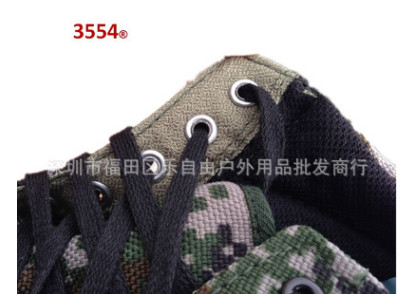 3554数码林地高腰作训鞋解放鞋男胶鞋户外训练登山徒步鞋图3