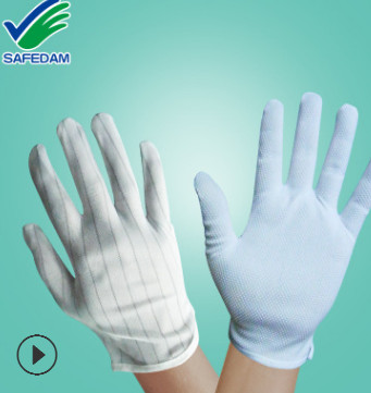 厂家直销点塑点胶防滑1.0防静电手套电子厂专用劳保作业手套