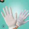 厂家批发点塑点胶防静电薄款手套 PVC劳保防护手套 工作防滑手套