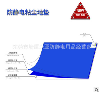 粘尘垫粘尘地板胶粘尘地垫蓝色粘尘垫除尘垫无尘垫18*36 45*90cm图2