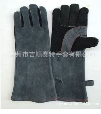 电焊劳保皮革手套 防滑防割作业耐高温保暖真皮防护手套 焊接手套图2
