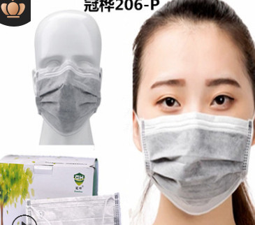 冠桦三层无纺布一次性口罩四层活性碳防尘口罩美容外出工业口罩图3