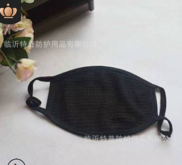 劳保黑色棉口罩 三层劳保赠品口罩 天猫广告小礼品口罩 可印LOGO图3
