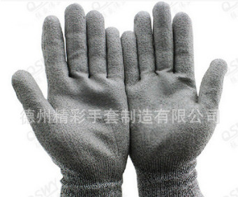 厂家生产PU加强指劳保手套 加密透气防护手套 耐油工地劳保手套图2