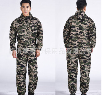迷彩连体防尘劳保服 喷漆打磨开槽防护服 两色透气款工作劳保服图3