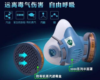 宝顺安防毒面具3401防有机气防甲醛装修喷漆农药活性炭滤毒盒图2