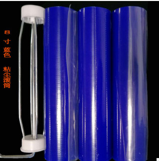 厂家批发8寸蓝白PE防静电 高粘 可撕式 滚轮 无尘 清洁 粘尘滚筒图2