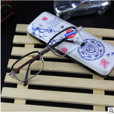杰克 福星中国风系列复古小眉毛水晶眼镜青花瓷老花镜016