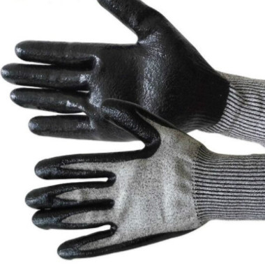 HPPE防切割5级手芯涂丁腈手套