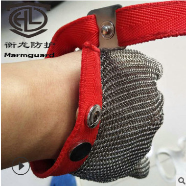 五指防切割电锯手套 多功能园艺防护钢丝手套 工业耐磨裁床手套
