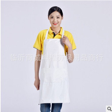 厂家直销广告围裙定制logo食品厂白围裙纺织围裙厨房工作服印字图3