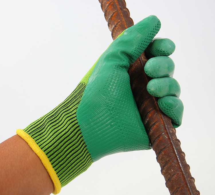 登升得劲儿129乳胶压纹手套防滑耐磨透气建筑工地货物劳保手套图3