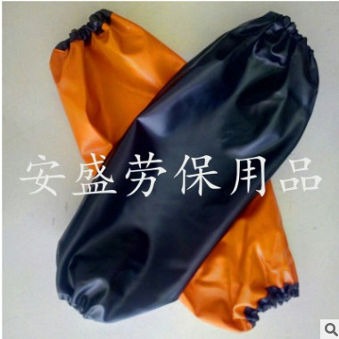复合双胶工作防水套袖牛筋pu皮革袖套防水防油耐酸碱护袖图2