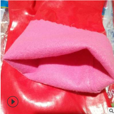 鑫花蕾PU加棉加厚绒里保暖防水洗车家用家务厨房洗碗洗衣橡胶手套图2