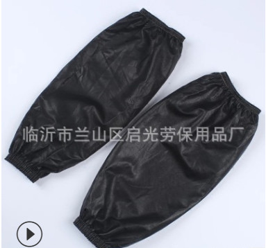 自产自销pu皮革套袖防水防油杂色混发食品厂屠宰场专用皮革套袖图2