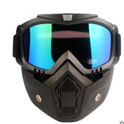 亚马逊爆款 户外哈雷半盔面罩摩托战术防护面罩 护目镜组合套装