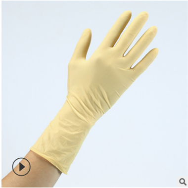 12寸光面乳胶手套 无粉一次性净化无尘电子厂车间家用手套