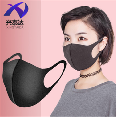 鹿晗明星同款海绵口罩黑色立体防晒防尘透气可清洗网红男女春夏季图3