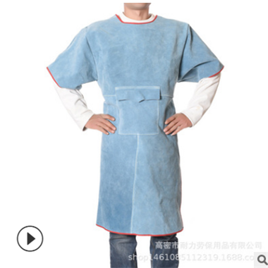 厂家批发焊工电焊衣服电焊防烫围裙牛皮耐磨防护服牛皮隔热工作服图2