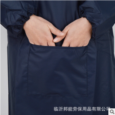 定制纯色广告防水罩衣 成人反穿衣防雨防污 有袖围裙印字加肥加大图3