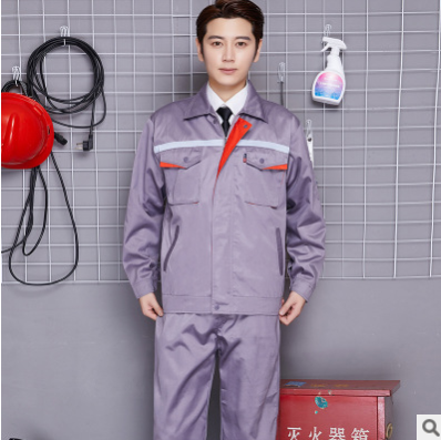 厂家新款牛仔春秋工作装 安保服 工厂车间工作制服保洁服现货批发图3