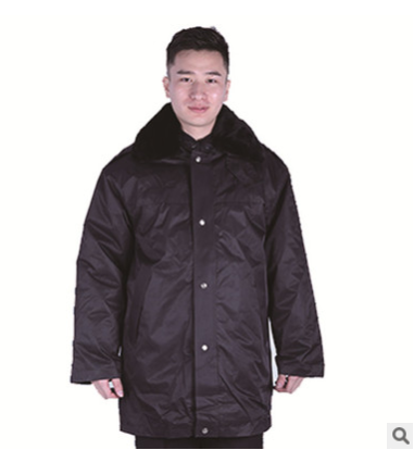 定制冬季保安棉服 加厚户外防水棉衣安保执勤服长款黑色安保制服图3