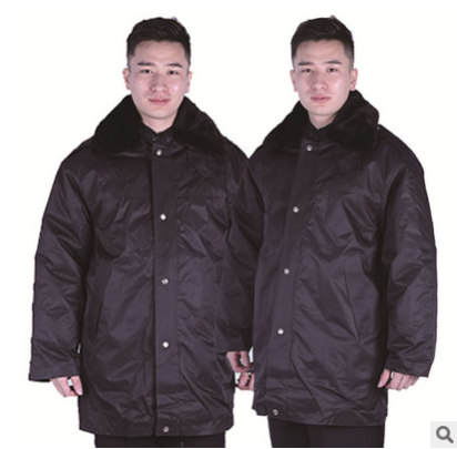 定制冬季保安棉服 加厚户外防水棉衣安保执勤服长款黑色安保制服图2