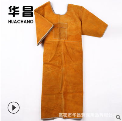厂家牛皮反穿衣耐磨耐高温牛皮焊工服牛皮电焊围裙连体焊工反穿衣图2