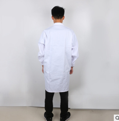 松紧束口长袖白大褂 短袖医生服药店护士服 修身美容院工作实验服图2