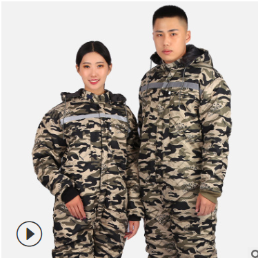冬季劳保连体服带反光条冷库加厚防寒棉衣工厂车间加棉劳保工作服图3
