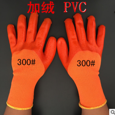 冬季加棉劳保手套挂胶拉绒毛圈手套厂家直销加绒发泡手套冷库保暖图2