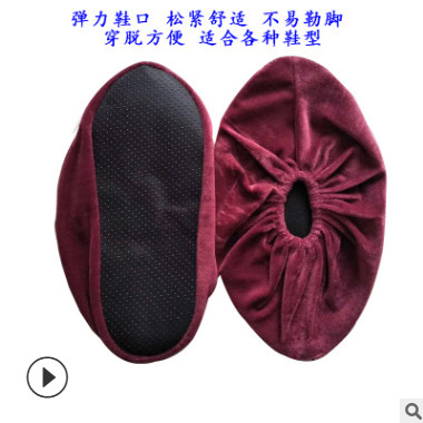 家用柔软防滑底绒布鞋套 加厚耐磨可反复水洗玻璃栈道机房鞋套图3