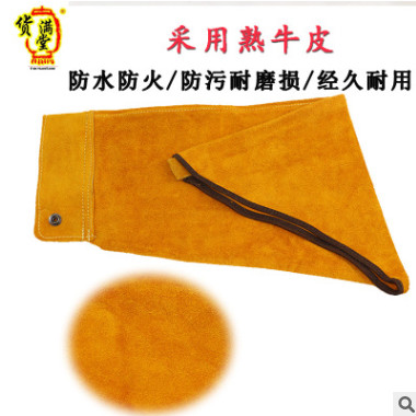 牛皮焊工防护套袖 防烫隔热火花飞溅护臂袖套耐高温电焊劳保套袖图2