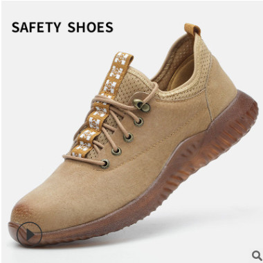 厂家直销劳保鞋猪皮钢头防砸防刺穿透气防臭防滑牛筋果冻底工作鞋