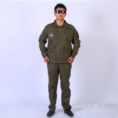 纯棉帆布外军服套装汽修耐磨电焊服军绿劳保长袖帆布工作服套装图3