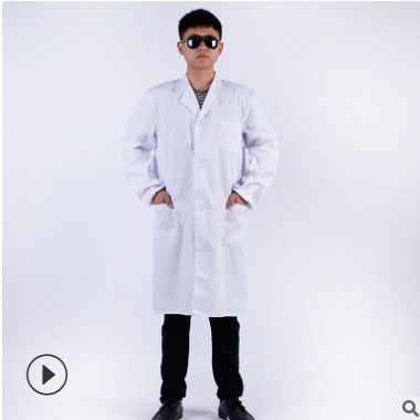白大褂夏季薄款学生医生护士服食品厂工作服药店工作实验服图2