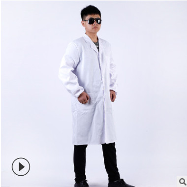 白大褂夏季薄款学生医生护士服食品厂工作服药店工作实验服图3