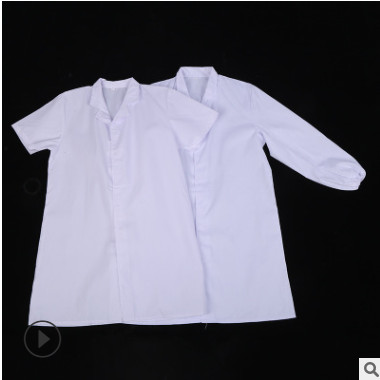 厂家直销 无口袋粘扣白大褂食品厂实验室医师服长袖生护士工作服图2