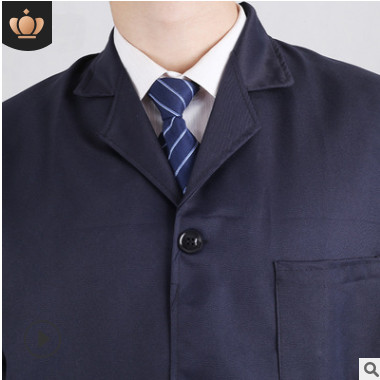 男女长款蓝色大褂工作服长袖搬运工作防尘劳保服工装批发工厂罩衣图3