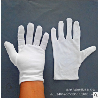 厂家直销白手套 纯棉 汗布礼仪手套 作业 棉毛 文玩珠宝劳保手套图2