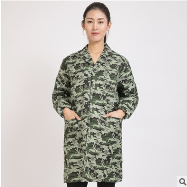迷彩围裙大褂搬运工作服劳保罩衣大人男成人女长袖蓝工装仓库耐磨图3