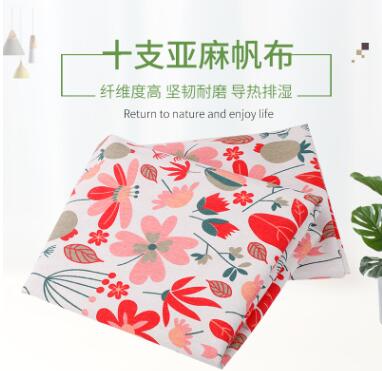 厂家直销十支亚麻帆布粉色小清新布料现货供应桌面布背景布批发图2