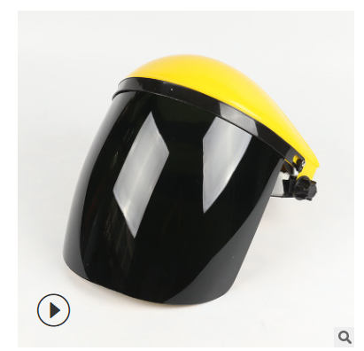 轻便式防护面罩头戴式黄顶PC面屏 防冲击电焊面罩焊工防护面罩