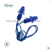可清洗 循环使用 扁炳圣诞树型带棉绳耳塞 TPR防噪音耳塞图2