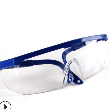 厂家直销 蓝白伸缩腿防冲击眼镜防护眼镜 防尘运动PC护目镜防飞溅